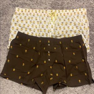 Hula Girl and Pineapple Sleep Shorts Size XL